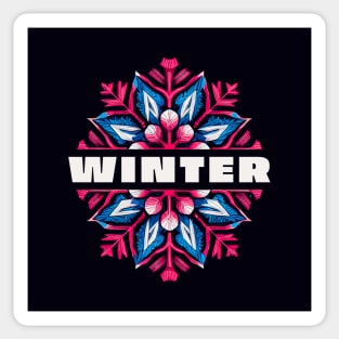 Winter || Colorful Abstract Snowflake Sticker